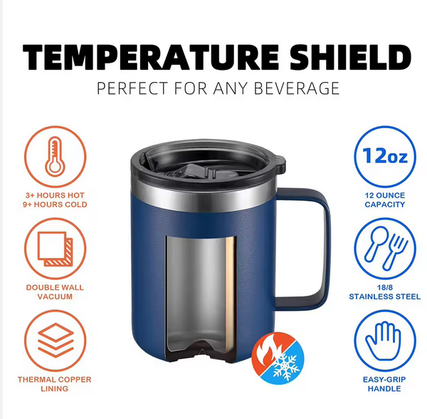 Fast Froth Stainless Steel Travel Coffee Mug- Double Wall